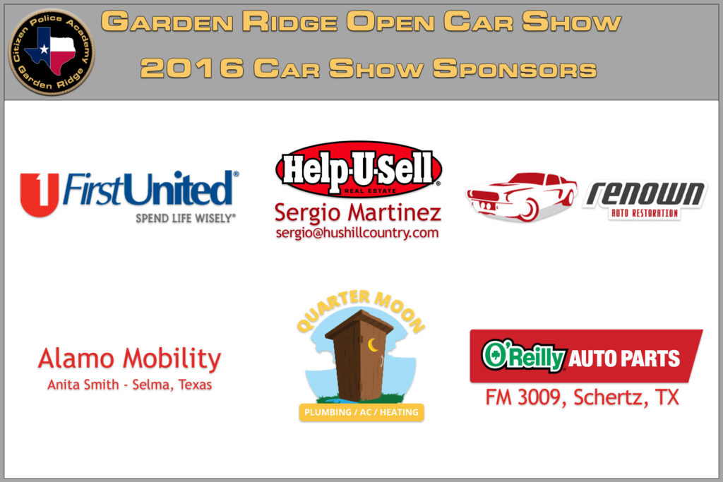 Image of Sponsors for the 2016 Open Car Show