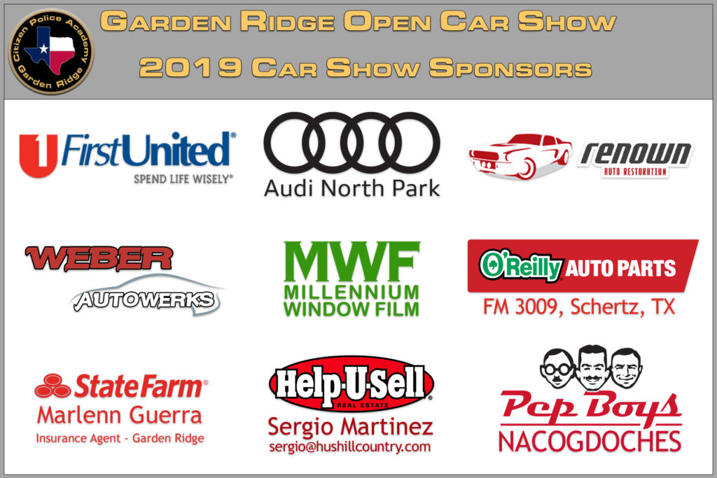 Image of sponsors for the 2019 Open Car Show
