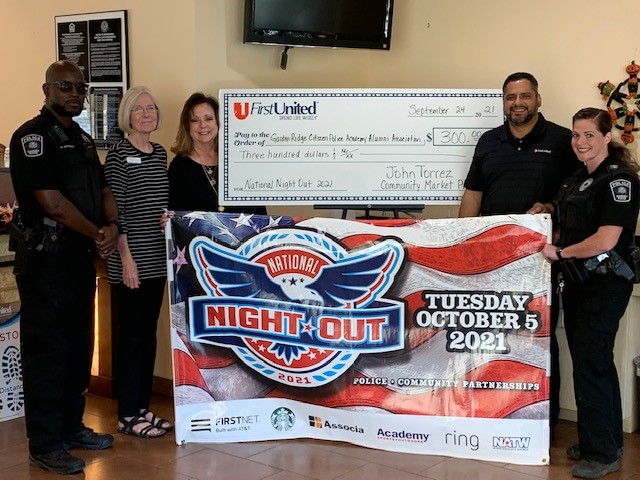 First United Bank donates $300 to support NNO 2021